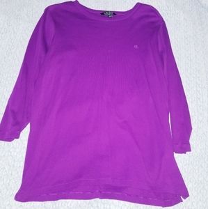 2/$15 Ralph Lauren Royal purple 3/4 length sleeve
